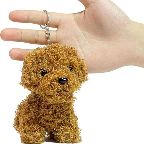 Puppy Dog Plush Bag Charm Keychain - White Pup - Picture 10 of 10